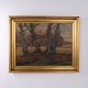 Oil Painting with Forest Landscape and Old Gnarled Trees ...