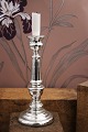 Large 19th century candlestick in Mercury Glass with old patina. Height: 24.5cm. Foot Dia.: 11cm.