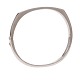 Oval 14kt white gold bangle with a diamond of ca. ...