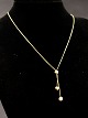14 carat gold necklace 40 cm. with hearts and real pearl item no. 648052
