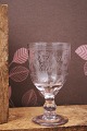 Old French souvenir wine glass with engraved writing and ...