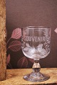 Old French souvenir wine glass with engraved writing and ...
