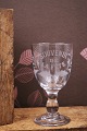 Old French souvenir wine glass with engraved writing and ...