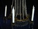 Old French 
crystal 
chandelier with 
6 arms for 
candle, from 
year 1870
with Blue 
glass plates at 
...