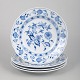 Meissen, Set of Four Deep Dinner Plates in Blue Onion ...