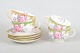 Royal Doulton "Temple Garden", set of four teacups and saucers.Decorative English porcelain ...