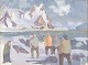 Halfdan Hauge, “Nordkap”, oil on canvas, listed ...