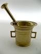 A Danish brass 
mortar from 
start 19th 
century H.10,5 
cm.