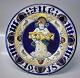 Royal 
Copenhagen 
Faience from 
Aluminia 
1154-1020 Large 
Christmas 
Plates 1918 
Angel with 
chimes ...