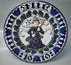 Royal 
Copenhagen 
Faience from 
Aluminia 
1163-1046 Large 
Christmas 
Plates 1919 
Angel with flag 
R. ...