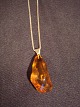 Amber pendant 
with silver 
chain