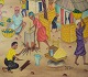Y. Jn. René, Haitian artist. Naivist school. Oil on canvas. 1970