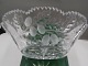 Oval fruit bowl 0f crystal glass with oak leaf chisels