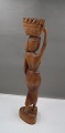 Large and beautiful teak wood figurine 50cm of young woman with many details