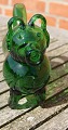 Swedish schnapps dog in dark green glass