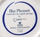 Blue Pheasant China faience porcelain, large plump vases 20.5-21cm
