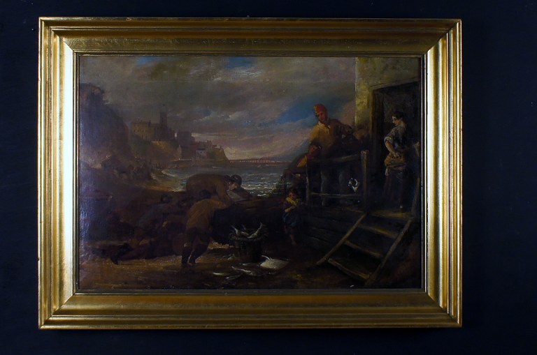 Unknown English artist, 1800s. Oil on canvas. Indistinctly signed.