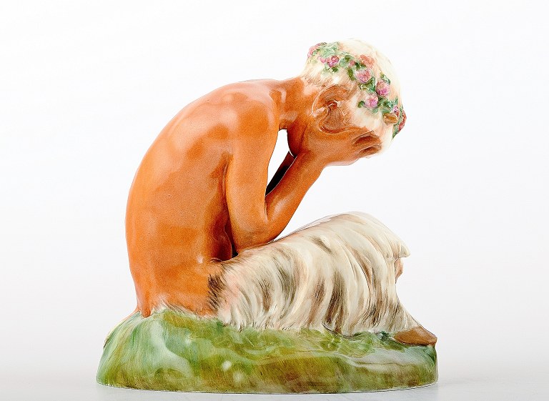 Gerhard Henning for Royal Copenhagen crying faun / pan, number 1188.