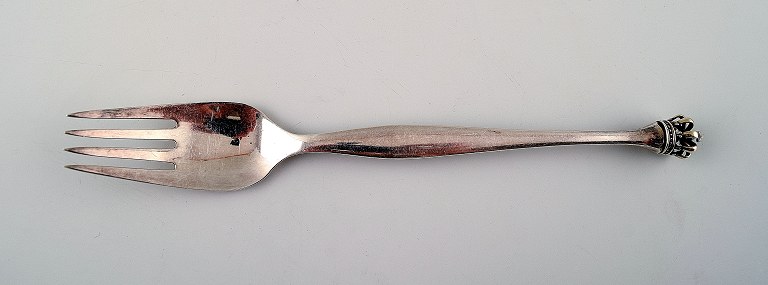 Fork with royal crown, sterling silver. Danish.