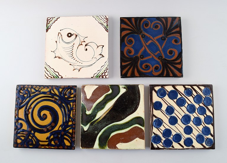 5 Kähler, HAK, glazed stoneware tiles.