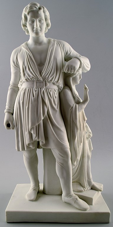 Antique B&G, Copenhagen (Bing & Grondahl) parian figure of the danish sculptor 
Thorvaldsen.