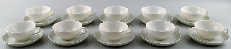 Rare Royal Copenhagen bat pattern porcelain set, 10 sets of coffee cups with 
saucers.