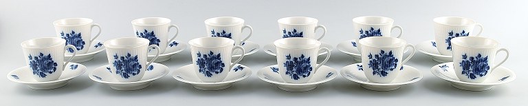 12 p. Rörstrand Blue rose mocha service.
