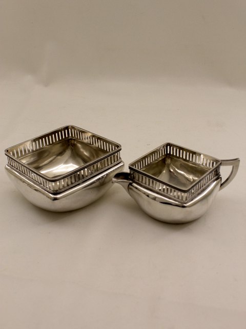 Silver sugar cream set