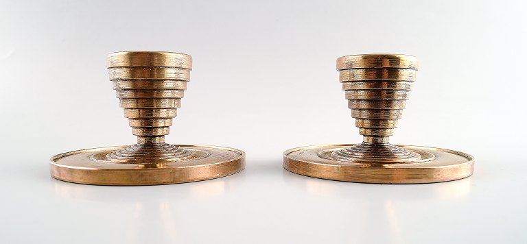 Art deco bronze candlesticks, Danish design, 1930/40s.
