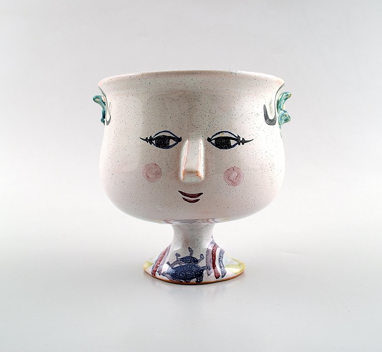 Bjorn Wiinblad unique ceramic vase. The Blue House.

