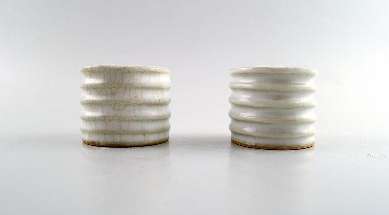A pair of unique stoneware vases by Axel Salto, own workshop 1934.
