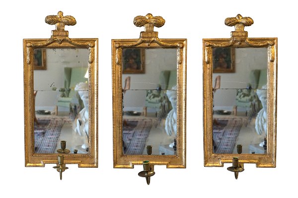 Johan Åkerblad: Set of three gilded mirrors. Stockholm
around 1785