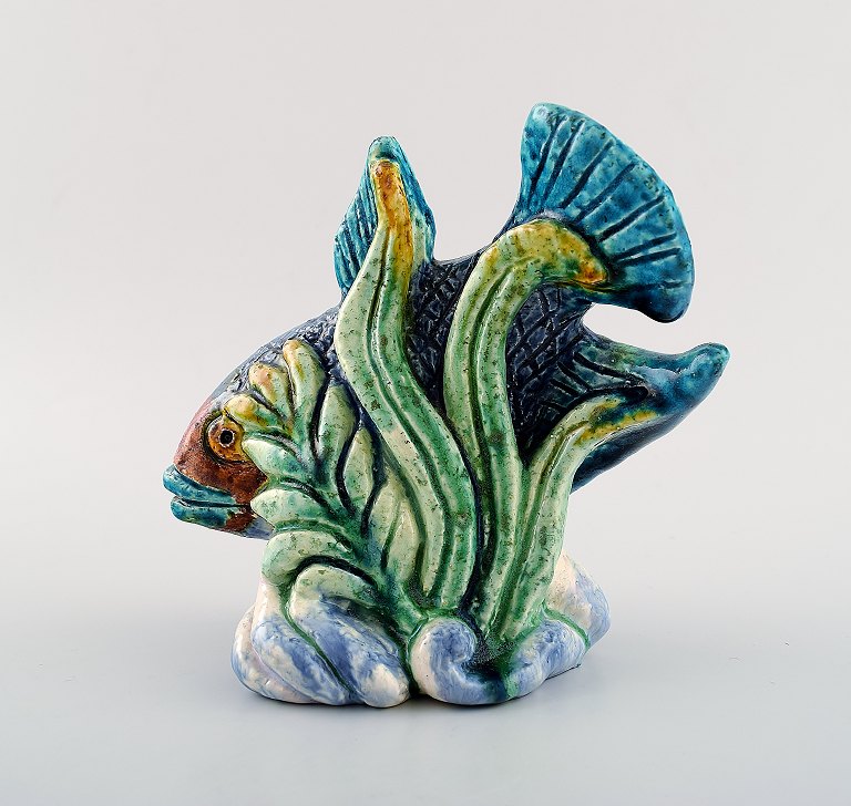 Rörstrand stoneware figure "Chamotte" by Gunnar Nylund, fish.
