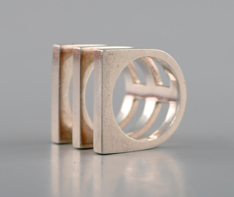 Georg Jensen. Aria ring - three rows of sterling silver.
