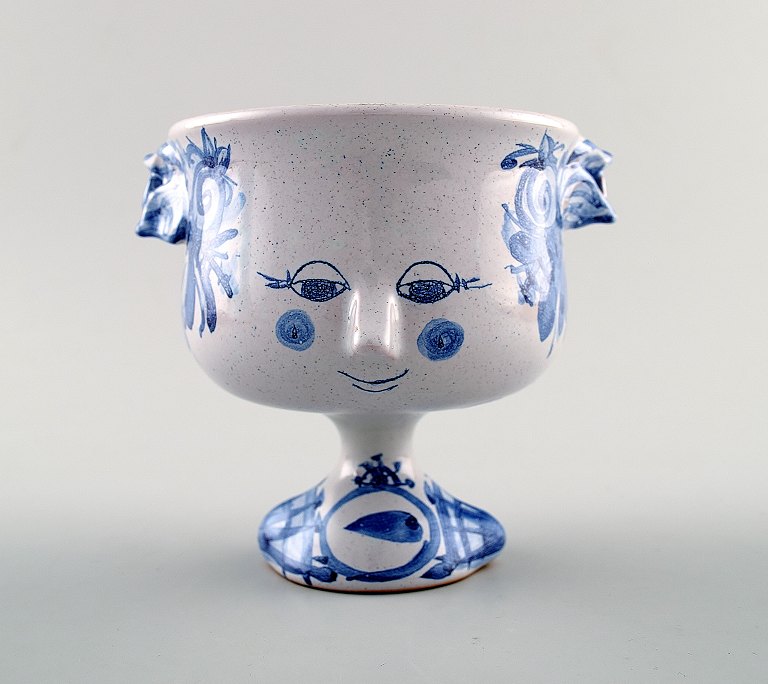 Bjorn Wiinblad unique ceramic vase. The Blue House.