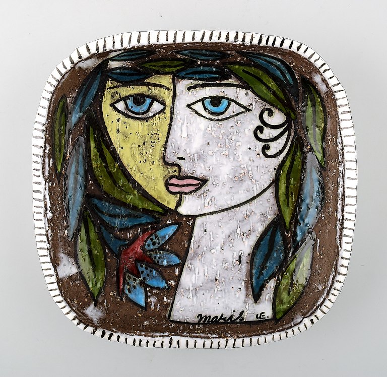 Mari Simmulson for Upsala-Ekeby ceramic bowl. woman in profile.
