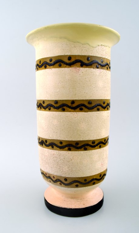 Kähler, Denmark, glazed stoneware vase in modern design. 1940 s.