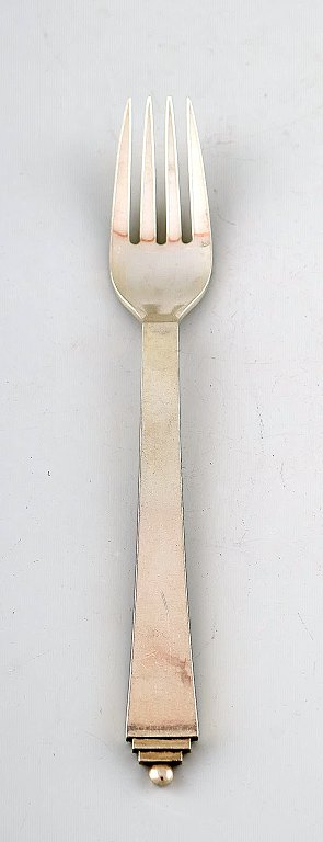 7 stk. Georg Jensen Pyramide lille frokostgaffel/barnegaffel.