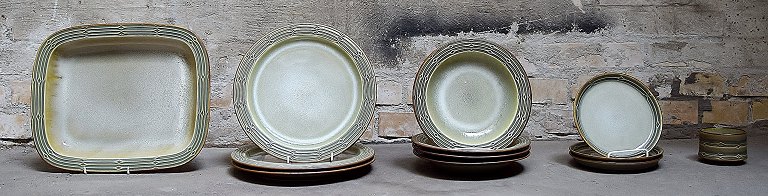 B & G, Bing & Grondahl / Nissen "Rune" dinner set in stoneware, 12 parts.