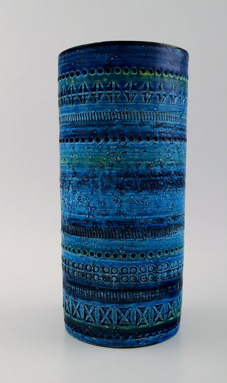 Bitossi, Rimini-blue ceramic vase, designed by Aldo Londi.

