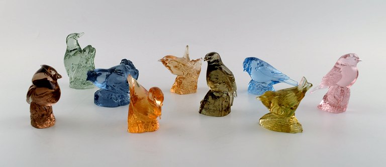 Paul Hoff for Svenskt glass, nine birds in art glass. WWF.
