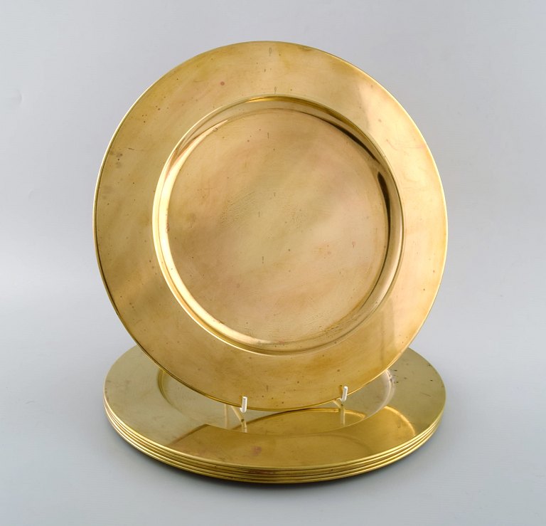 Set of six cover plates in brass.
Danish design 60s.