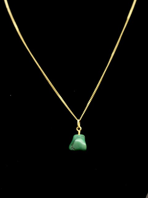 14 karat gold necklace with turquoise