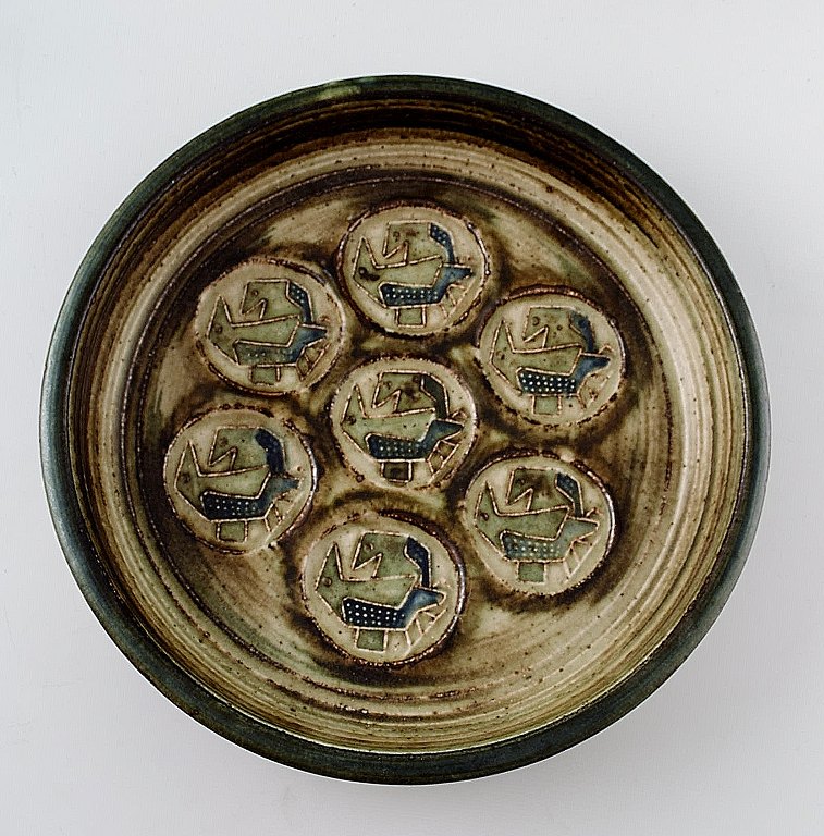 Royal Copenhagen stoneware dish by Jorgen Mogensen. 
