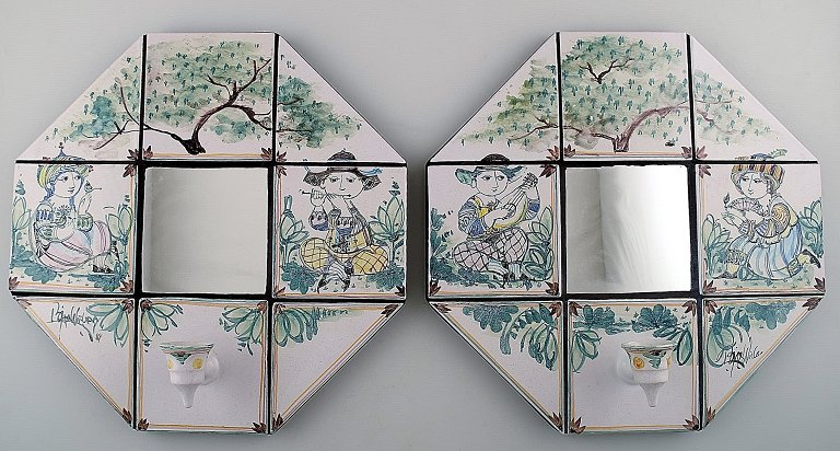 BJØRN WIINBLAD.
Mirror lamps, a pair, signed and dated 84.