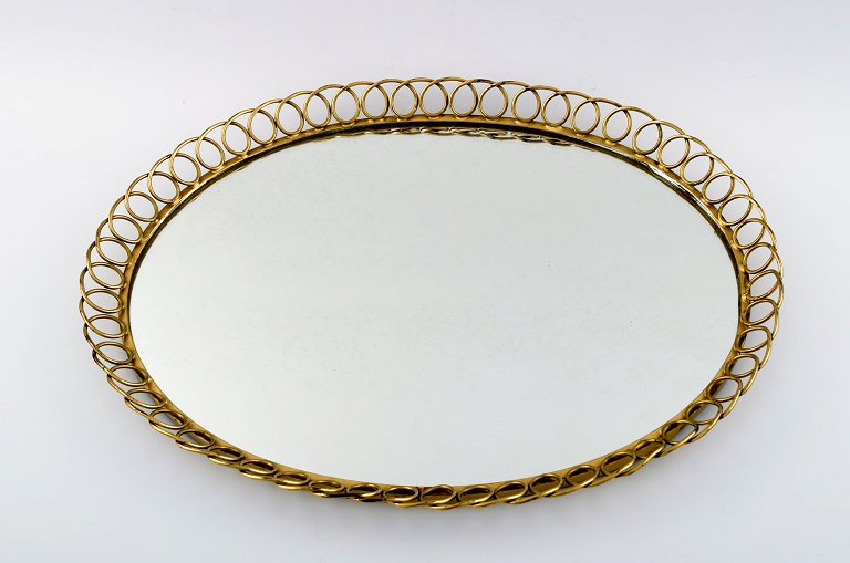 Josef Frank style. Mirror tray in brass. Illums Bolighus, Copenhagen 60 / 70s.