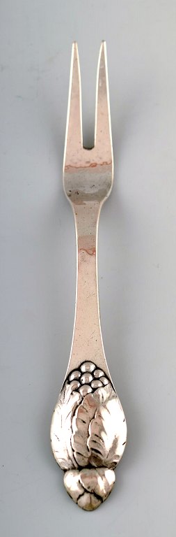 Evald Nielsen number 6, large serving fork in silver.