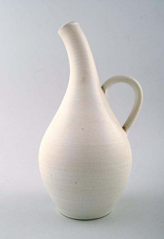 Nittsjö Ceramic jug in white glaze, modern design.
