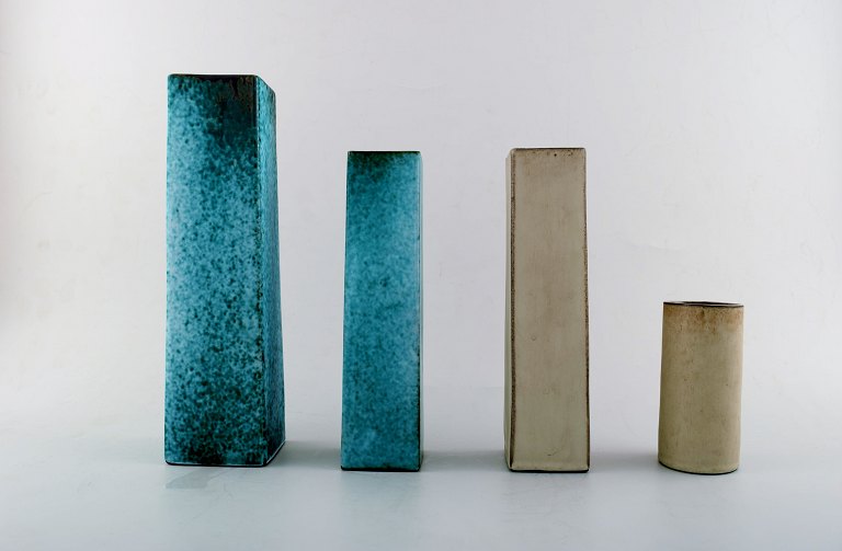 Scandinavian ceramist, four ceramic vases.
