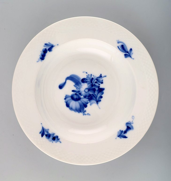 3 Royal Copenhagen / Royal Copenhagen Blue Flower braided, Large Soup Pasta Deep 
Plates.
Decoration Number 10/8107.